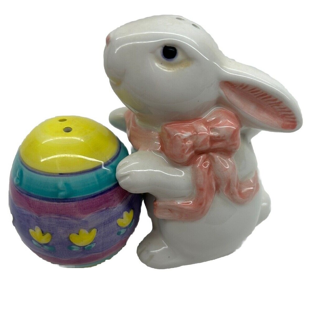 Vintage Easter Parade Rabbit & Co Bunny & Egg Salt and Pepper Shakers